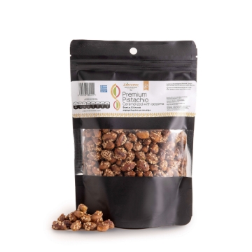 Artisanal Aegina Premium Caramelized Pistachios with Sesame – Gourmet Snack 120g