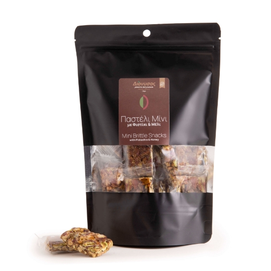 Premium Mini Pistachio Aegina PDO & Honey Brittle Snacks 150g