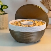 Eco-Friendly Pistachio Storage Box with Waste Compartment & Lid