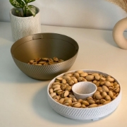 Eco-Friendly Pistachio Storage Box with Waste Compartment & Lid