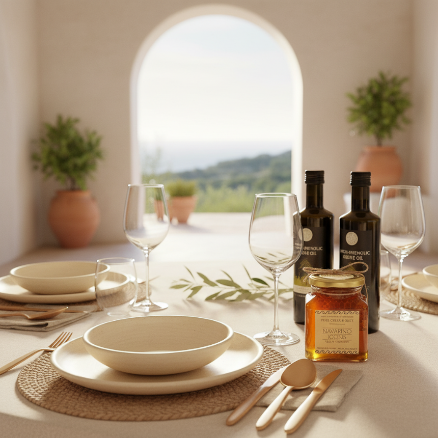 ડાઇનિંગ રૂમની કલા: ટકાઉ વૈભવી અને ગ્રીક ટેરોઇરનું ગૌરવ