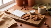 Sokolata Agapitos 1944 Salted Caramel Milk Chocolate Bar, 100g – Handmade in Thessaloniki on a clean ecommerce background