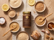 Samynthos Organic Whole Tahini, Cold Pressed 300g on a clean ecommerce background