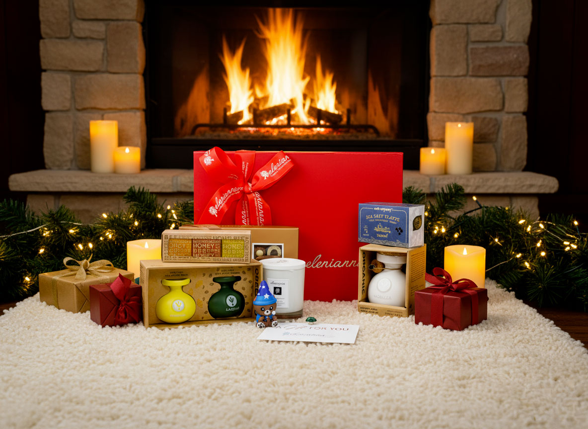 Corporate gift box EL1447 with branded ribbon